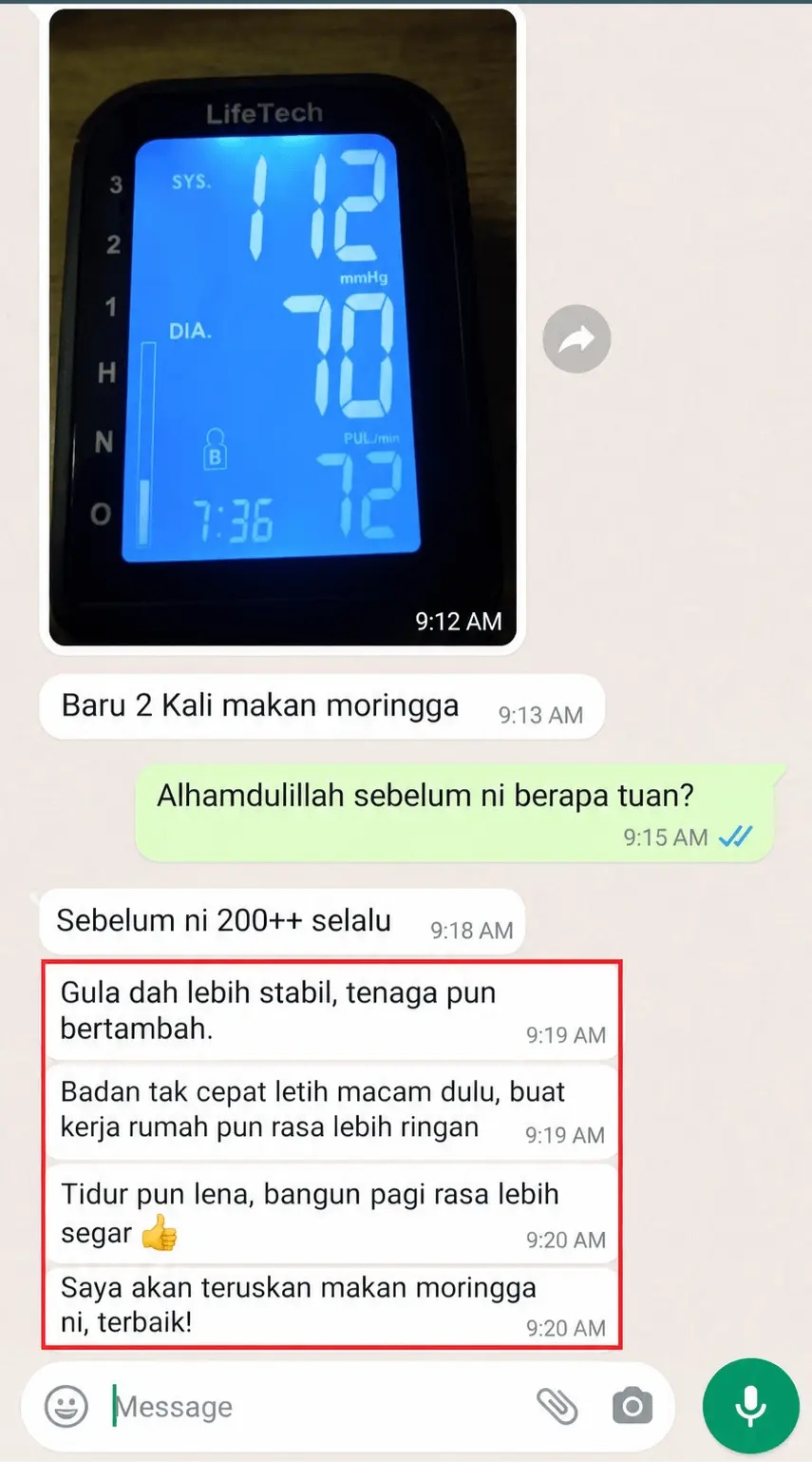 Testimoni pengguna Halalab Moringa 3